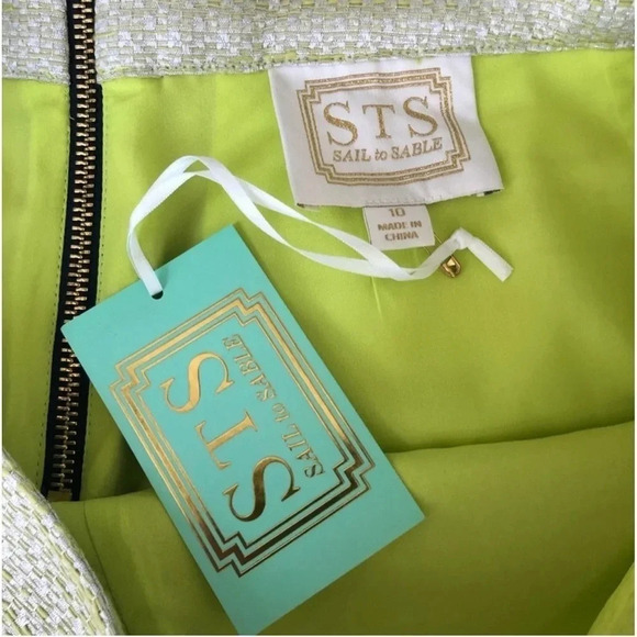 NWT Sail to Sable Limeade Tweed Shorts Resort15-8L metallic pinstripe piping - Picture 7 of 11